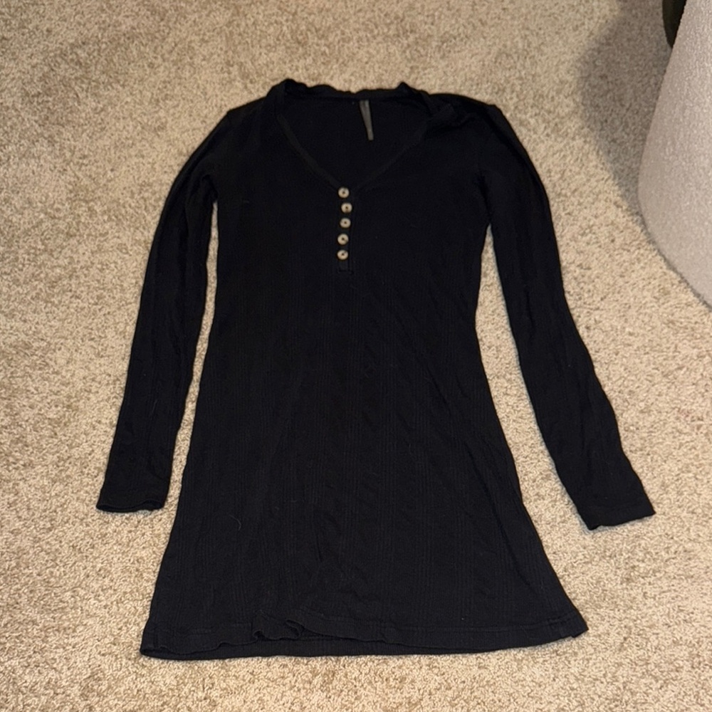 Long sleeve ribbed dress